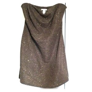 Gorgeous deep green shimmer strapless dress